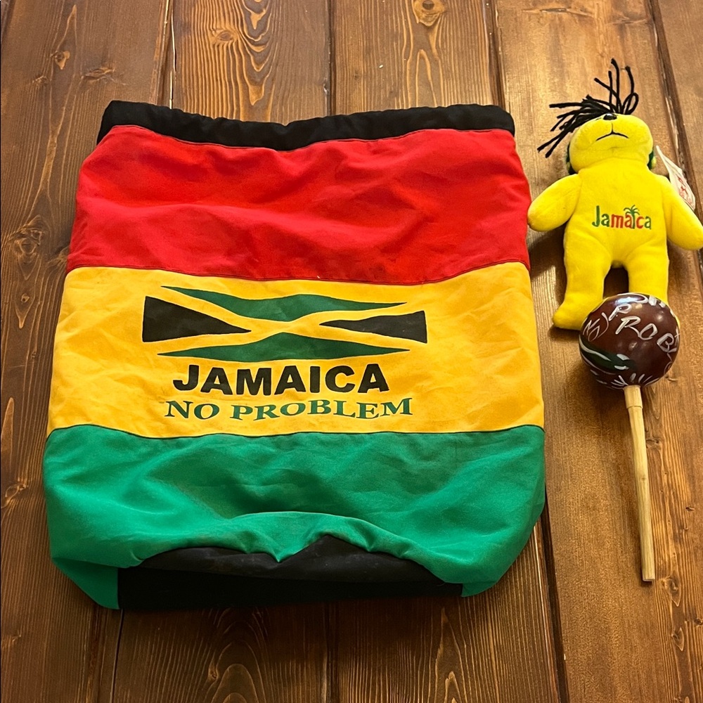 Jamaica Themed Bag backpack with Doll and Maraca